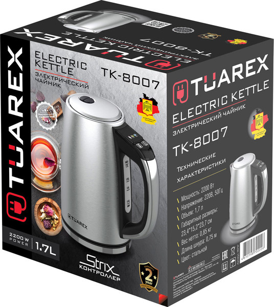 Изображение товара Электрочайник Tuarex TK-8007 (стальной)