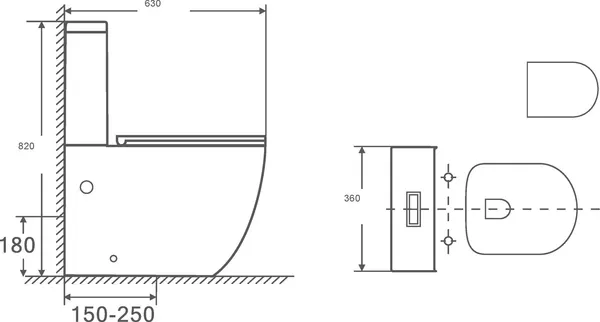 Изображение товара Чаша унитаза напольного Saniteco KW-T003B-R (чаша)