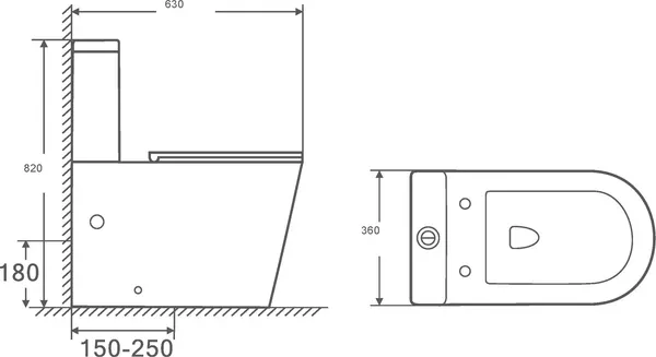 Изображение товара Чаша унитаза напольного Saniteco KW-T005B-R (чаша)