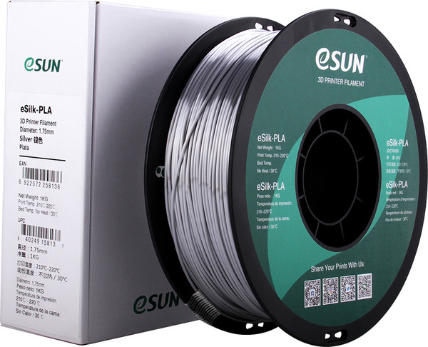 Изображение товара Пластик для 3D-печати eSUN ePLA-Silk / ePLA-Silk-P175S1 (1.75мм, 1кг, серебристый)