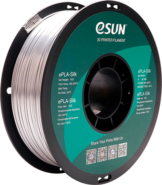 Изображение товара Пластик для 3D-печати eSUN ePLA-Silk / ePLA-Silk-P175S1 (1.75мм, 1кг, серебристый)