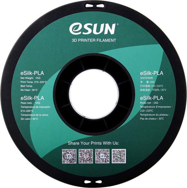 Изображение товара Пластик для 3D-печати eSUN ePLA-Silk / ePLA-Silk-P175S1 (1.75мм, 1кг, серебристый)
