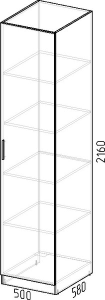 Изображение товара Шкаф-пенал Интермебель 580 / МР-01 (кашемир)