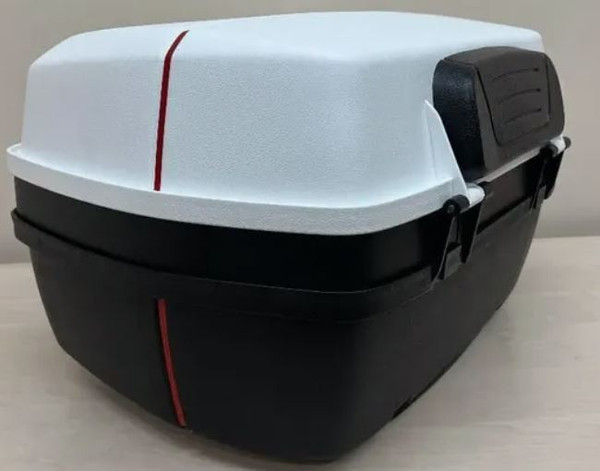 Изображение товара Кофр для мотоцикла AVM 688 (черный/белый)