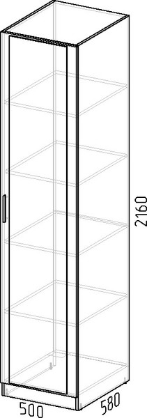 Изображение товара Шкаф-пенал Интермебель 580 с зеркалом / МР-01 (кашемир)