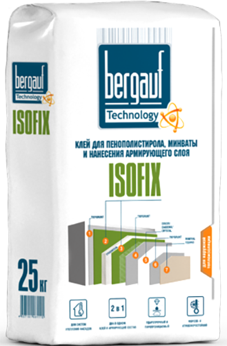 Изображение товара Клей для теплоизоляционных плит Bergauf Isofix Зима (25кг)