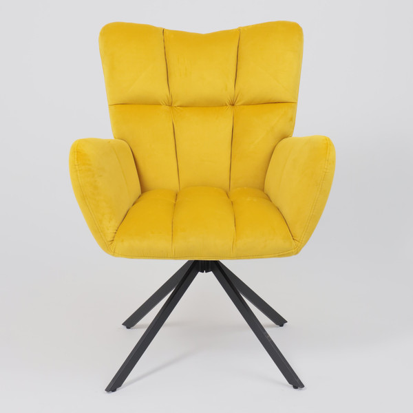 Изображение товара Кресло мягкое AksHome Colorado New поворотное (желтый велюр HCJ-20/черный)