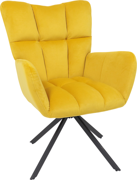 Изображение товара Кресло мягкое AksHome Colorado New поворотное (желтый велюр HCJ-20/черный)
