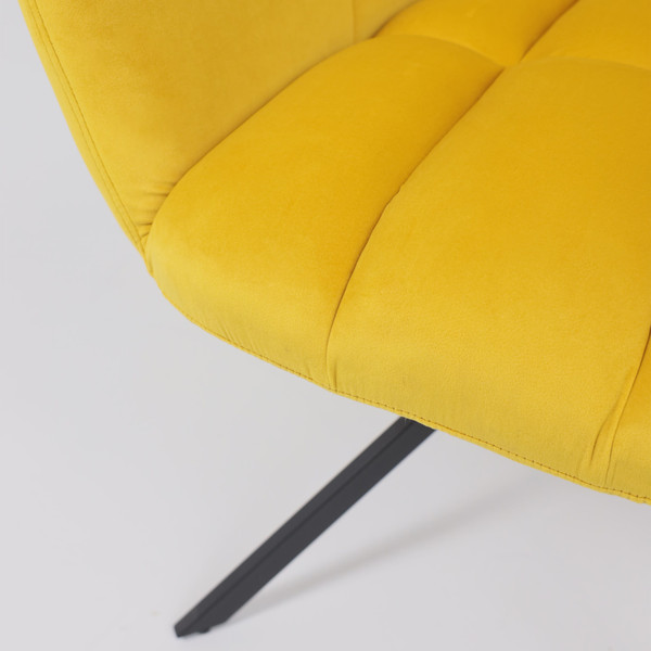 Изображение товара Кресло мягкое AksHome Colorado New поворотное (желтый велюр HCJ-20/черный)