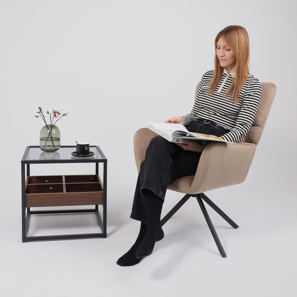 Изображение товара Кресло мягкое AksHome Colorado New поворотное (капучино велюр HCJ-11/черный)