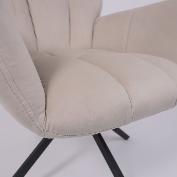 Изображение товара Кресло мягкое AksHome Colorado New поворотное (серо-бежевый велюр HCJ-3/черный)