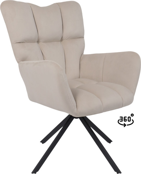 Изображение товара Кресло мягкое AksHome Colorado New поворотное (серо-бежевый велюр HCJ-3/черный)