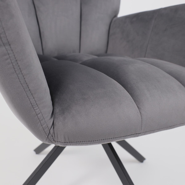 Изображение товара Кресло мягкое AksHome Colorado New поворотное (темно-серый велюр HCJ-40/черный)