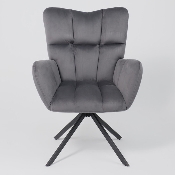 Изображение товара Кресло мягкое AksHome Colorado New поворотное (темно-серый велюр HCJ-40/черный)