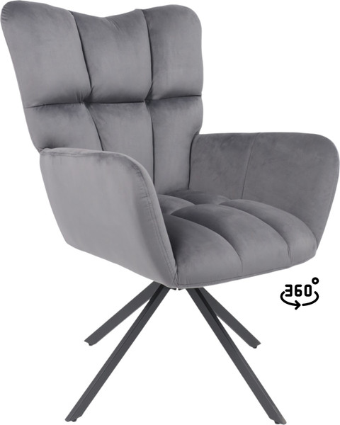 Изображение товара Кресло мягкое AksHome Colorado New поворотное (темно-серый велюр HCJ-40/черный)