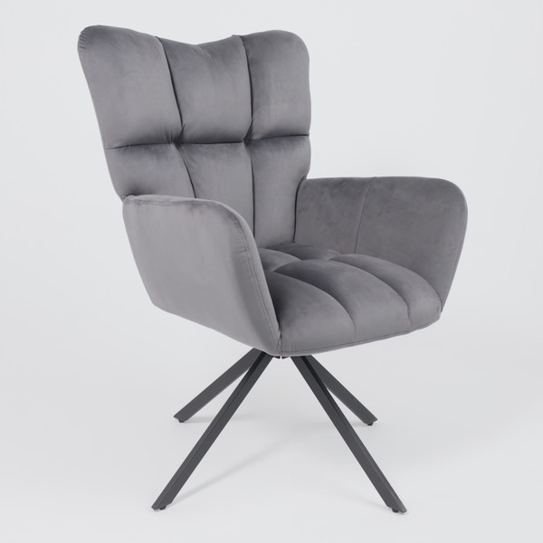 Изображение товара Кресло мягкое AksHome Colorado New поворотное (темно-серый велюр HCJ-40/черный)