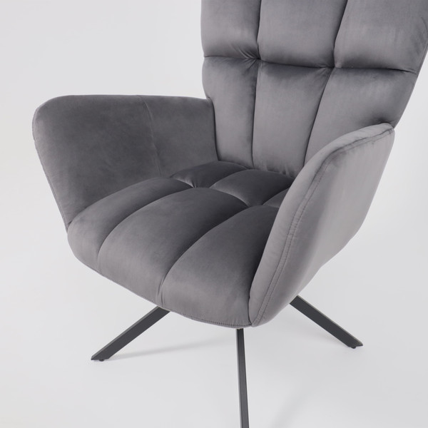 Изображение товара Кресло мягкое AksHome Colorado New поворотное (темно-серый велюр HCJ-40/черный)
