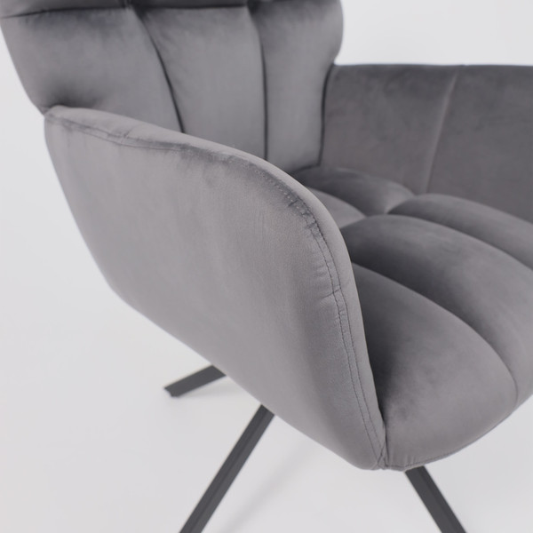 Изображение товара Кресло мягкое AksHome Colorado New поворотное (темно-серый велюр HCJ-40/черный)