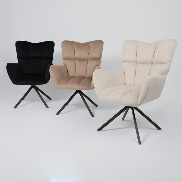 Изображение товара Кресло мягкое AksHome Colorado New поворотное (черный велюр HCJ-50/черный)