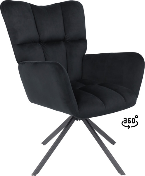Изображение товара Кресло мягкое AksHome Colorado New поворотное (черный велюр HCJ-50/черный)
