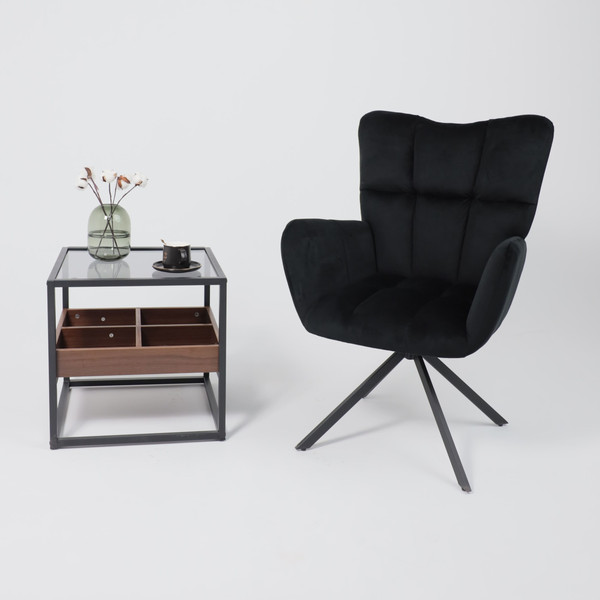 Изображение товара Кресло мягкое AksHome Colorado New поворотное (черный велюр HCJ-50/черный)