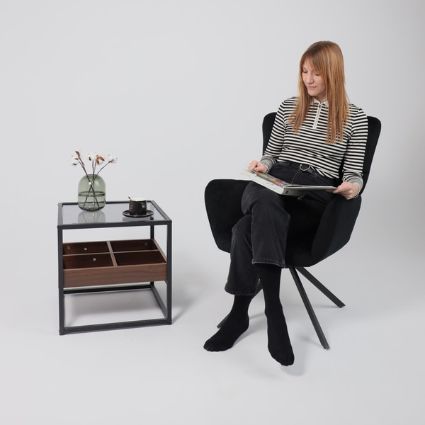 Изображение товара Кресло мягкое AksHome Colorado New поворотное (черный велюр HCJ-50/черный)