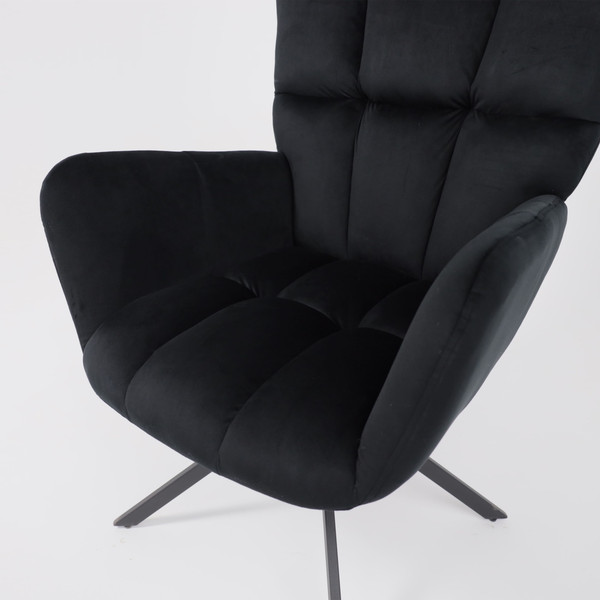 Изображение товара Кресло мягкое AksHome Colorado New поворотное (черный велюр HCJ-50/черный)