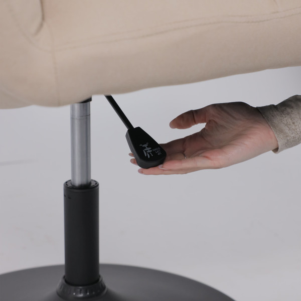 Изображение товара Кресло мягкое AksHome Grande поворотное (песочная ткань, Linen Fabric-3/черный)