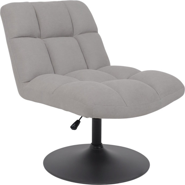 Изображение товара Кресло мягкое AksHome Grande поворотное (серая ткань Linen Fabric-11/черный)