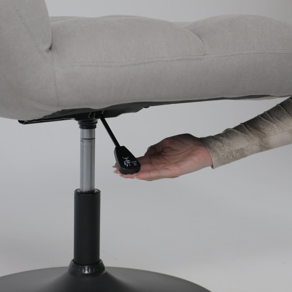 Изображение товара Кресло мягкое AksHome Grande поворотное (серая ткань Linen Fabric-11/черный)