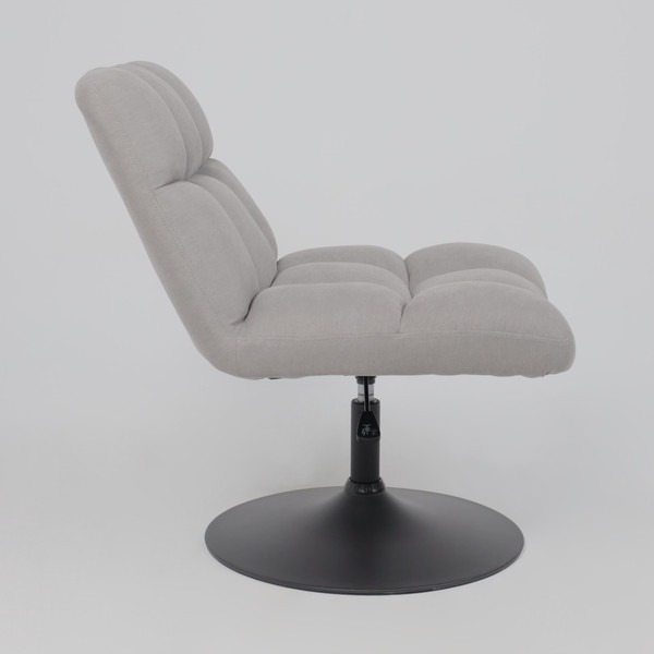 Изображение товара Кресло мягкое AksHome Grande поворотное (серая ткань Linen Fabric-11/черный)
