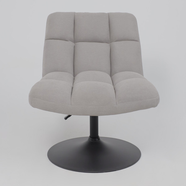 Изображение товара Кресло мягкое AksHome Grande поворотное (серая ткань Linen Fabric-11/черный)