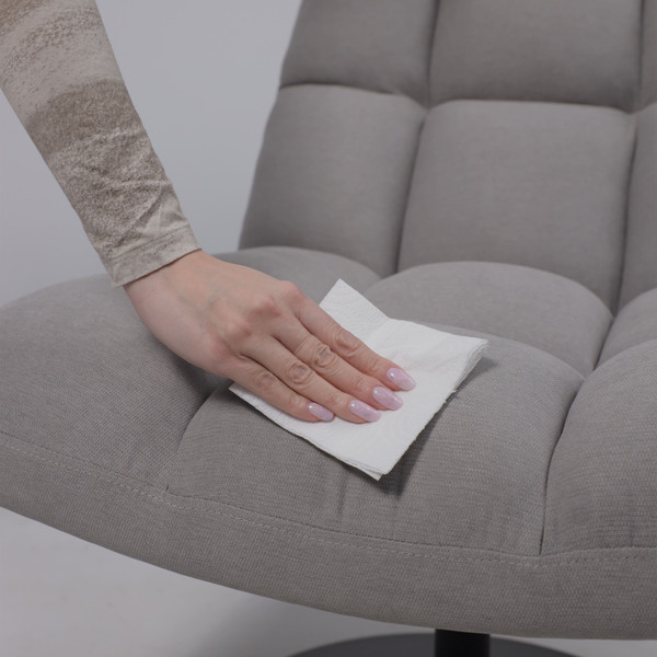 Изображение товара Кресло мягкое AksHome Grande поворотное (серая ткань Linen Fabric-11/черный)