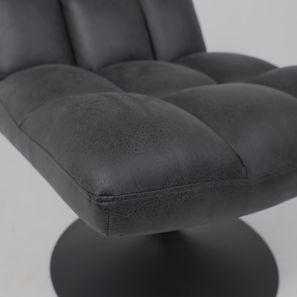Изображение товара Кресло мягкое AksHome Grande поворотное (экокожа/винтажный черный Watusi 16/черный)