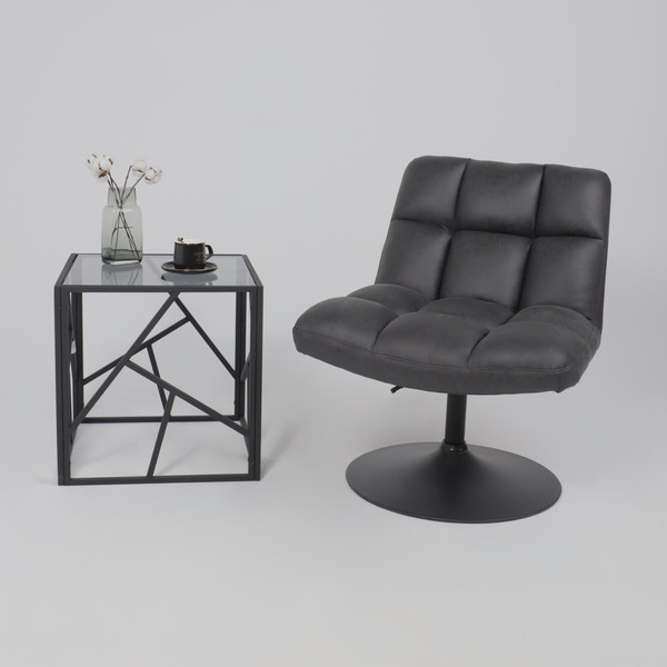 Изображение товара Кресло мягкое AksHome Grande поворотное (экокожа/винтажный черный Watusi 16/черный)