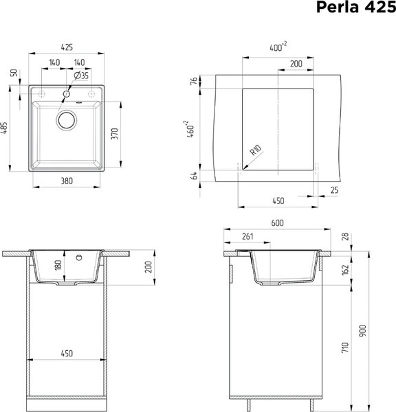 Изображение товара Мойка кухонная Maunfeld Perla MFQS-425W (кремовый)