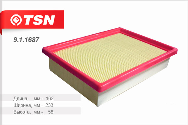 Изображение товара Воздушный фильтр TSN 9.1.1687