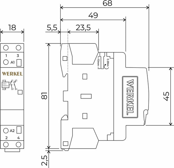 Изображение товара Контактор Werkel 16 A 2NO / W941M16O