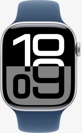 Изображение товара Умные часы Apple Watch Series 10 GPS 42mm / MWWA3 (серебристый, синий ремешок S/M)