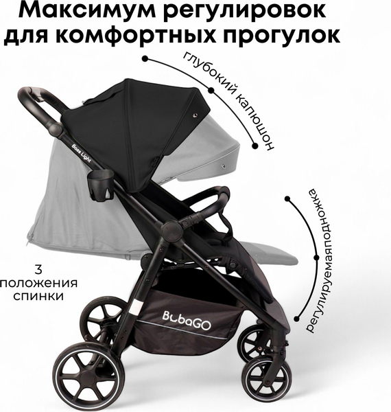 Изображение товара Детская прогулочная коляска Bubago Model Bass Light / BG 137-5  (черный)