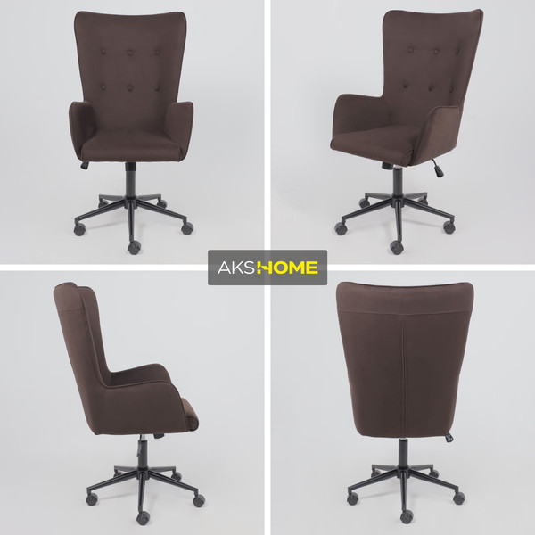 Изображение товара Кресло офисное AksHome Bella XL  (Black/Velutto 24/велюр/темный шоколад)