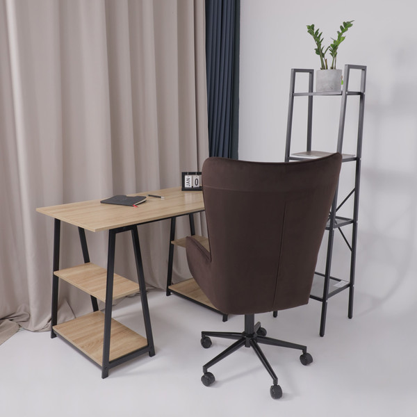 Изображение товара Кресло офисное AksHome Bella XL  (Black/Velutto 24/велюр/темный шоколад)