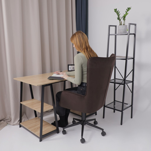 Изображение товара Кресло офисное AksHome Bella XL  (Black/Velutto 24/велюр/темный шоколад)