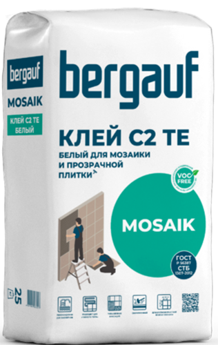 Изображение товара Клей для плитки Bergauf Mosaik (25кг, белый)