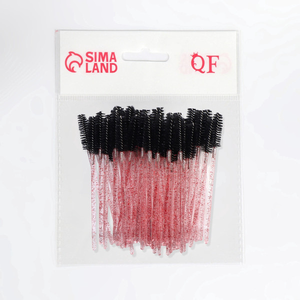 Изображение товара Набор щеточек для ресниц Queen Fair 7602660 (50шт, красный/черный)