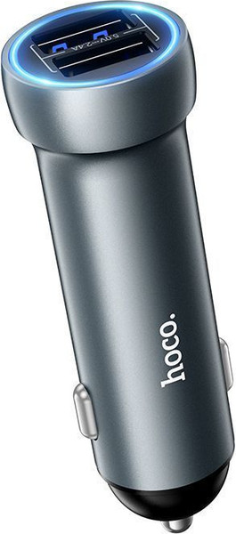 Изображение товара Адаптер питания автомобильный Hoco Z54 (металлик)