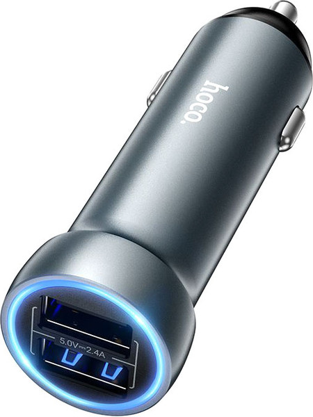 Изображение товара Адаптер питания автомобильный Hoco Z54 (металлик)