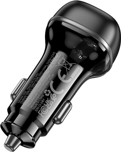 Изображение товара Адаптер питания автомобильный Hoco Z58 (черный)