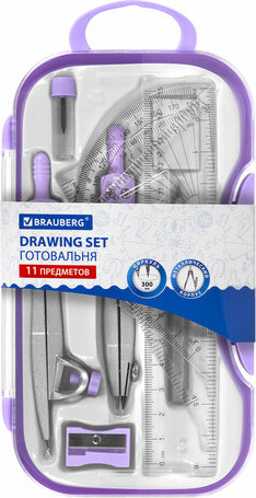 Изображение товара Готовальня Brauberg School Kit / 210714 (лавандовый)