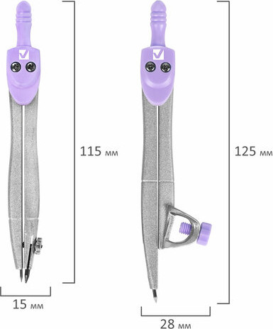 Изображение товара Готовальня Brauberg School Kit / 210714 (лавандовый)